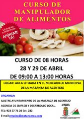 Curso de manipulador de alimentos 2016 en La Matanza de Acentejo