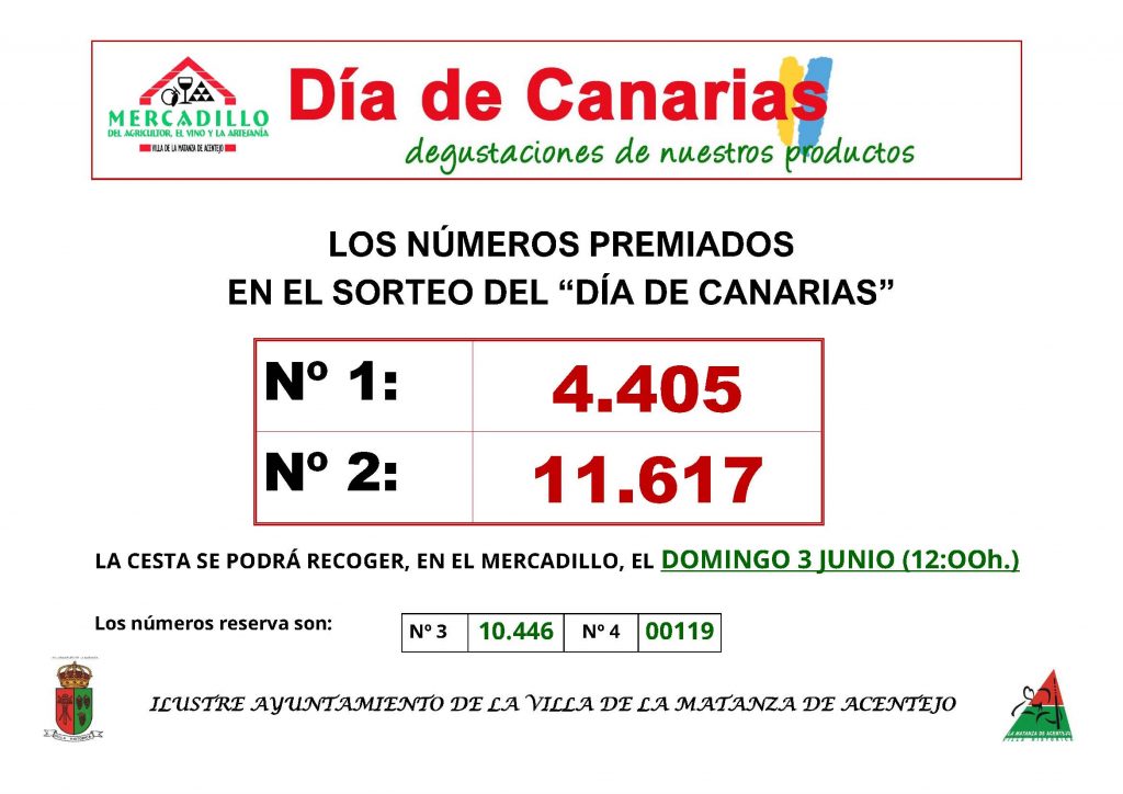 SORTEO DEL DIA DE CANARIAS